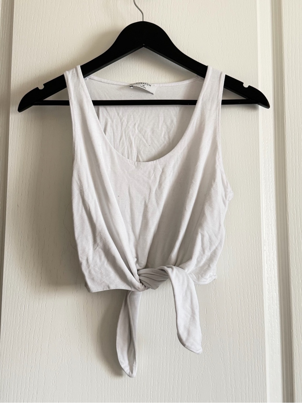 Babaton White Tie-Front Tank Top